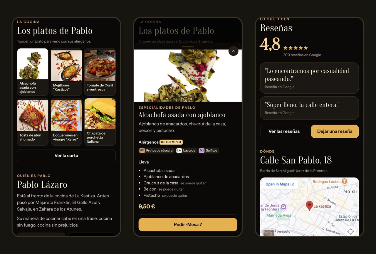 Propuesta de carta digital y reservas para una neotaberna